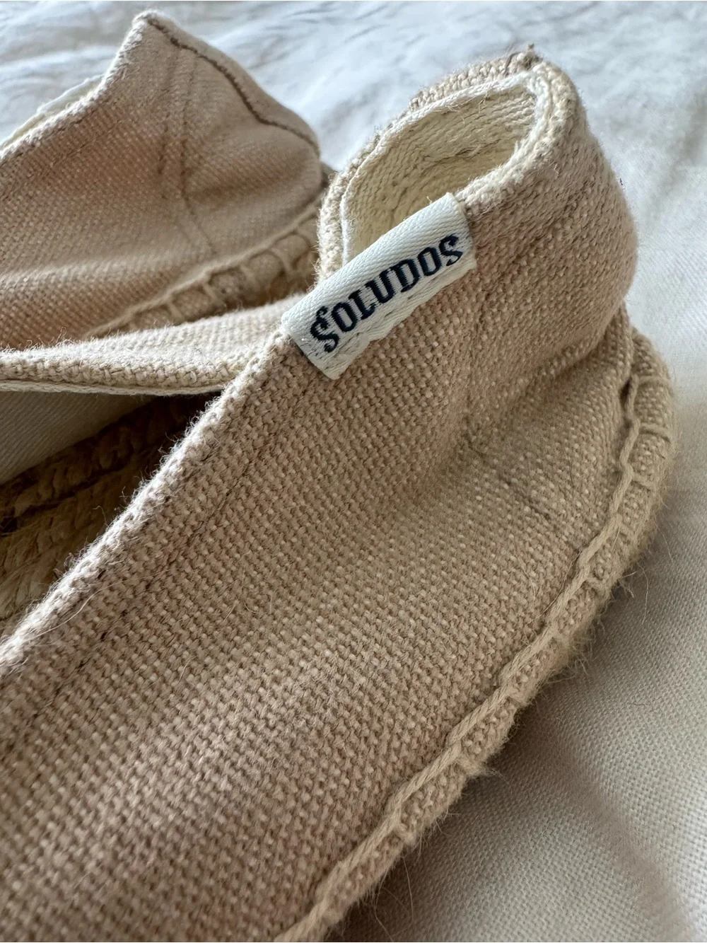 Soludos Cream Canvas Espadrille Slip-Ons
